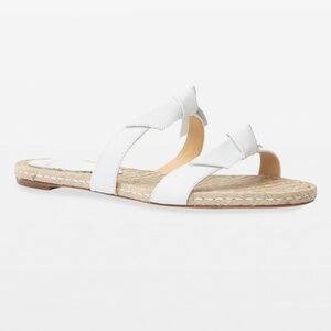 Alexandre Birman Clarita Braided Flat Sandals Size 36 / White / Capreto Leather